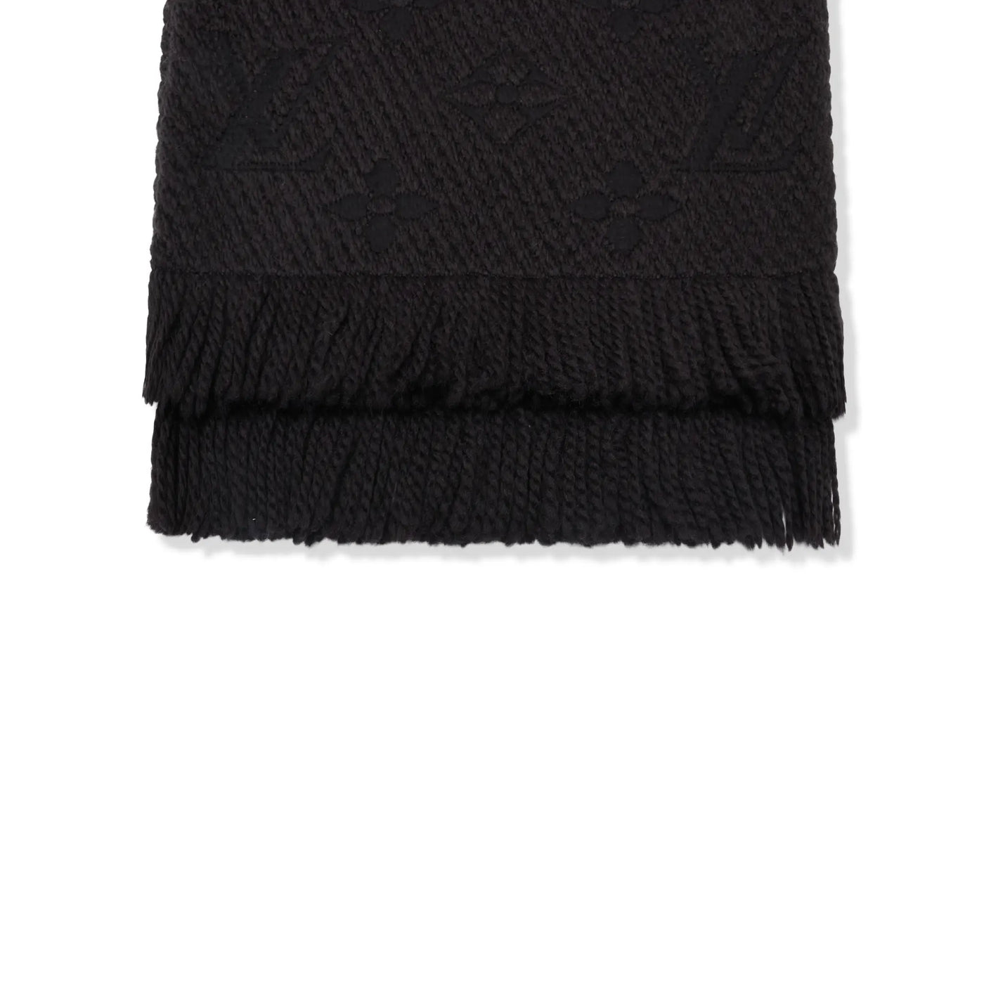Écharpe Louis Vuitton Preloved - Logomania Wool Noir — vue 4