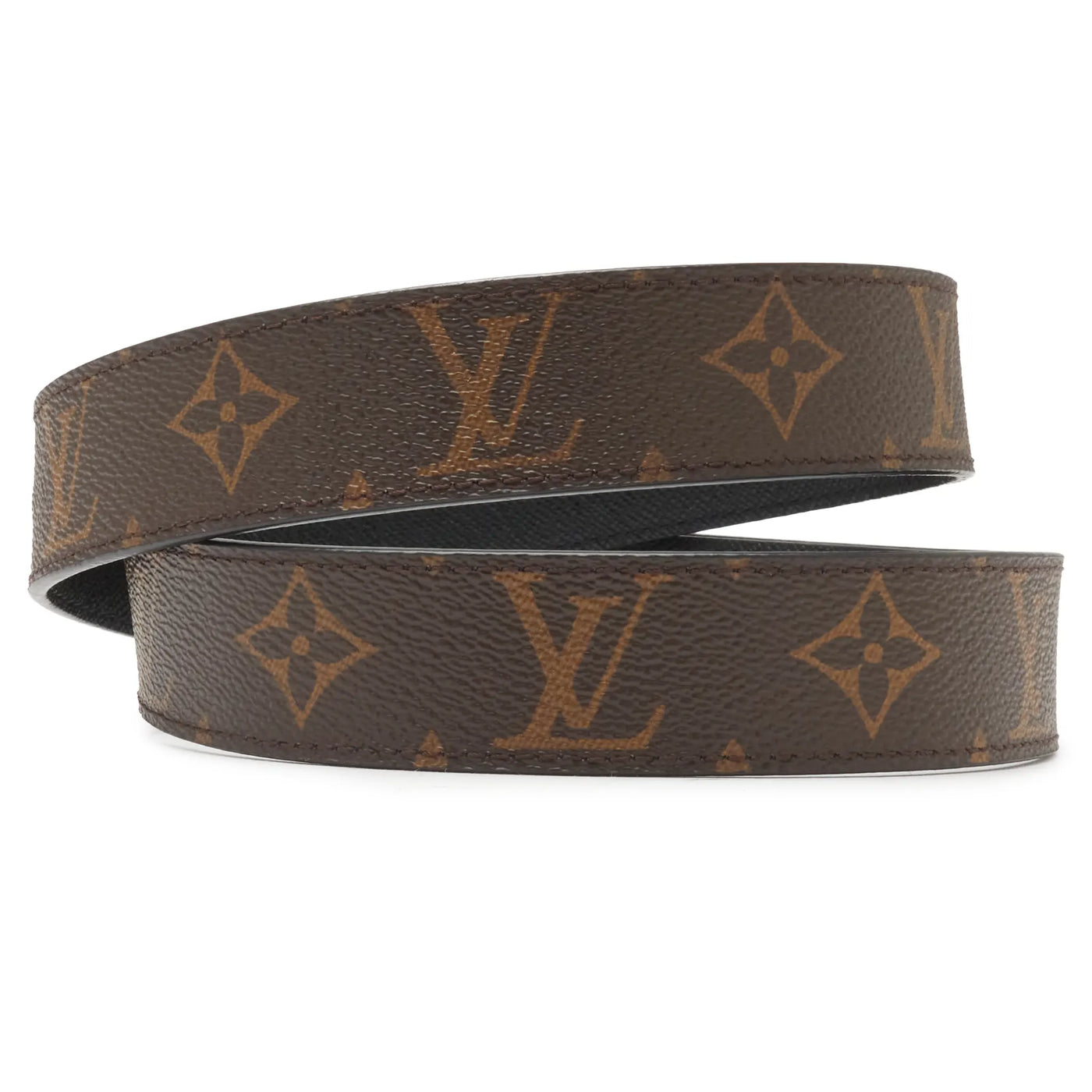 Ceinture Louis Vuitton Preloved - Initiales Monogram 32mm Marron (F) — vue 4