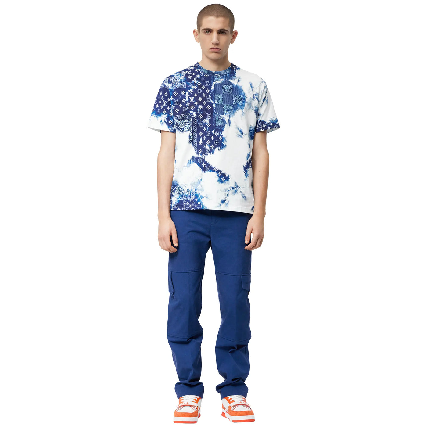 T-Shirt Louis Vuitton Preloved - Monogram Bandana Bleu T Shirt — vue 4
