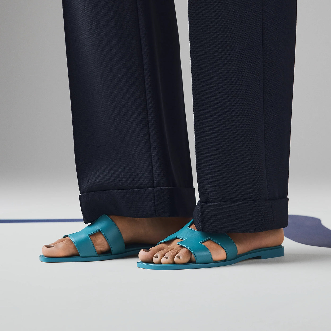 Sandales Hermès Oran Bleu Iroise — vue 5