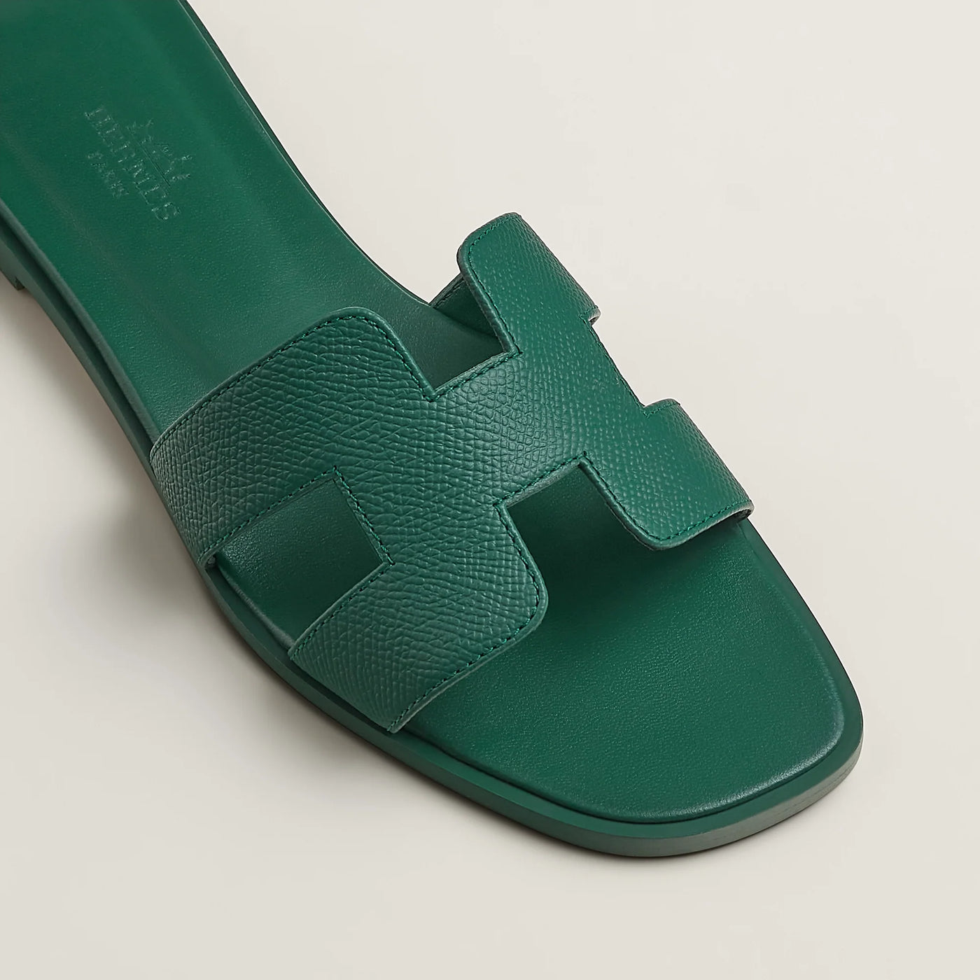 Sandales Hermès Oran Vert Oyat — vue 3