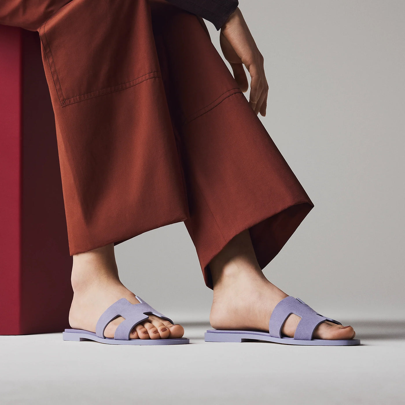 Sandales Hermès Oran Violet Glycine — vue 5