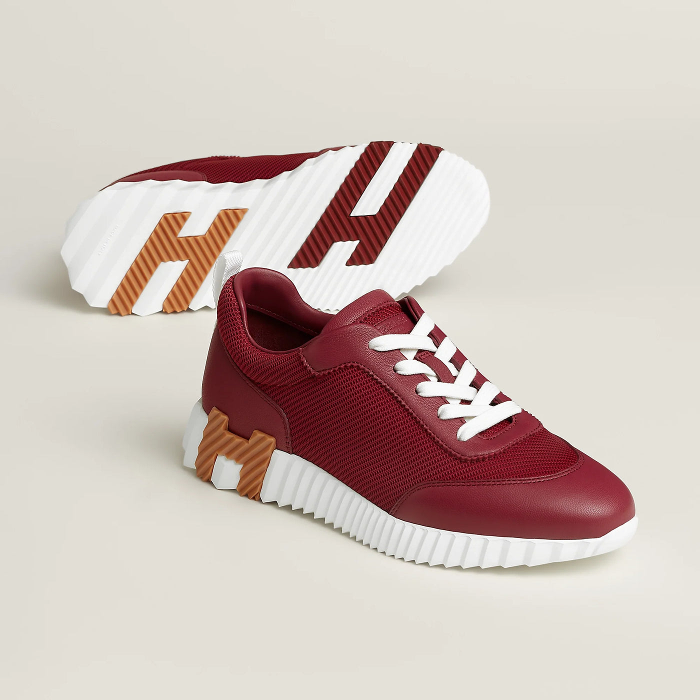 Baskets Hermès Bouncing Rose Lie de Vin — vue 2