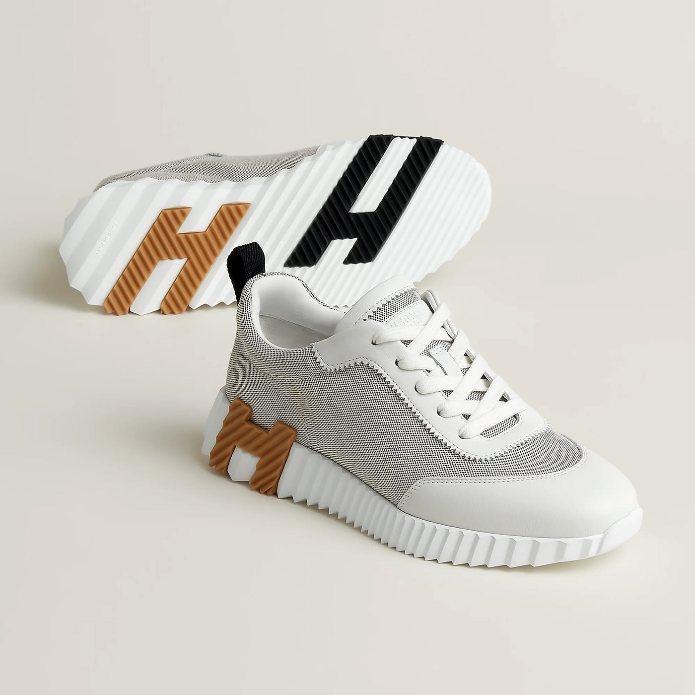 Baskets Hermès Bouncing Prunoir/Blanc — vue 2