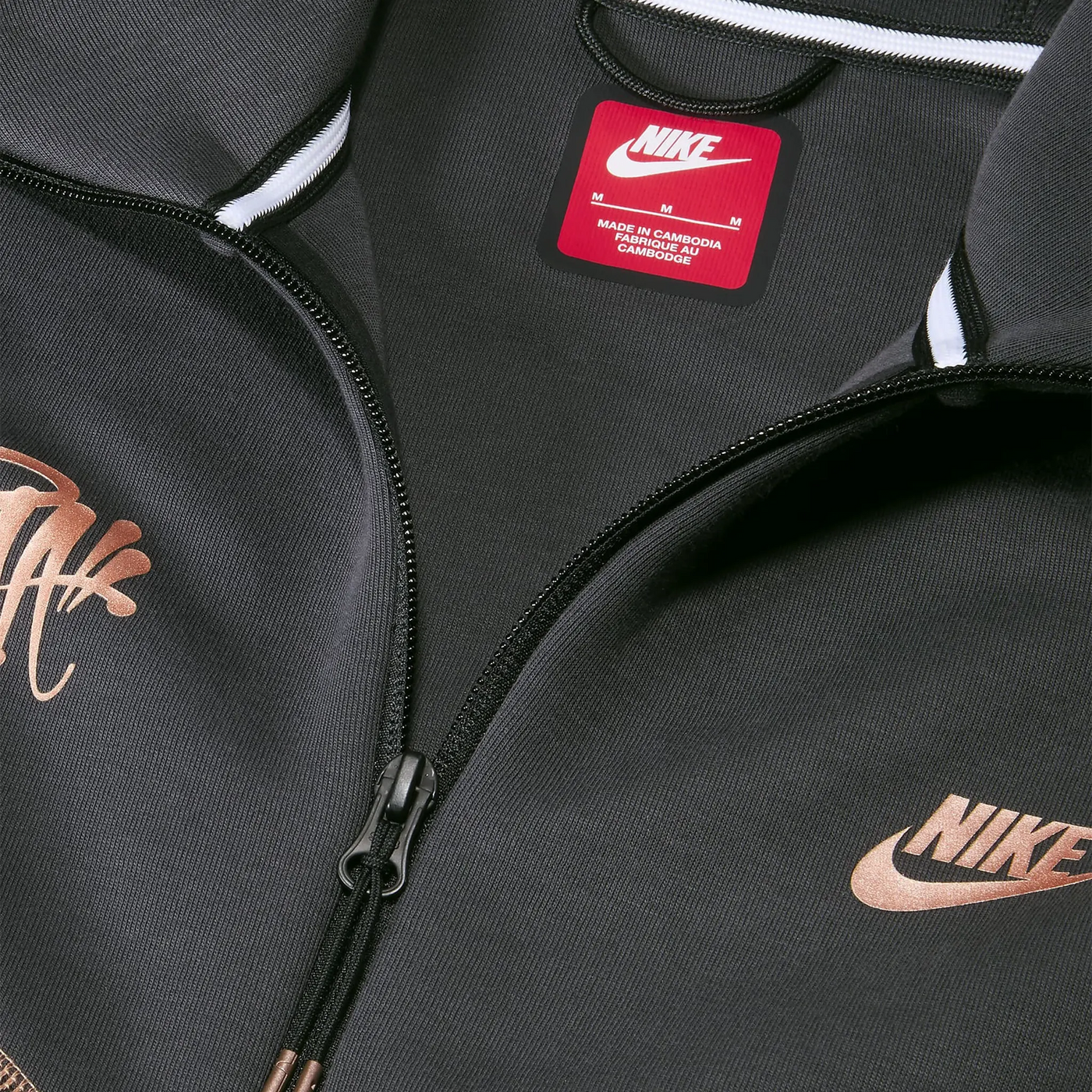 Hoodie Nike × Syna World × Central Cee Tech Fleece Noir Zip-up — vue 8