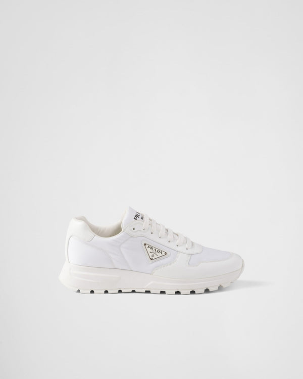 Baskets Prada Cuir Brossé Blanc