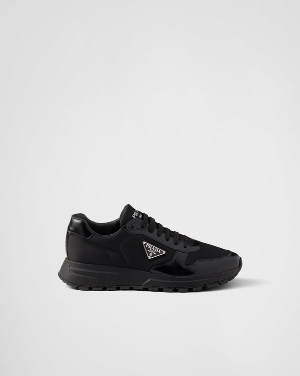 Baskets Prada Cuir Brossé Noir