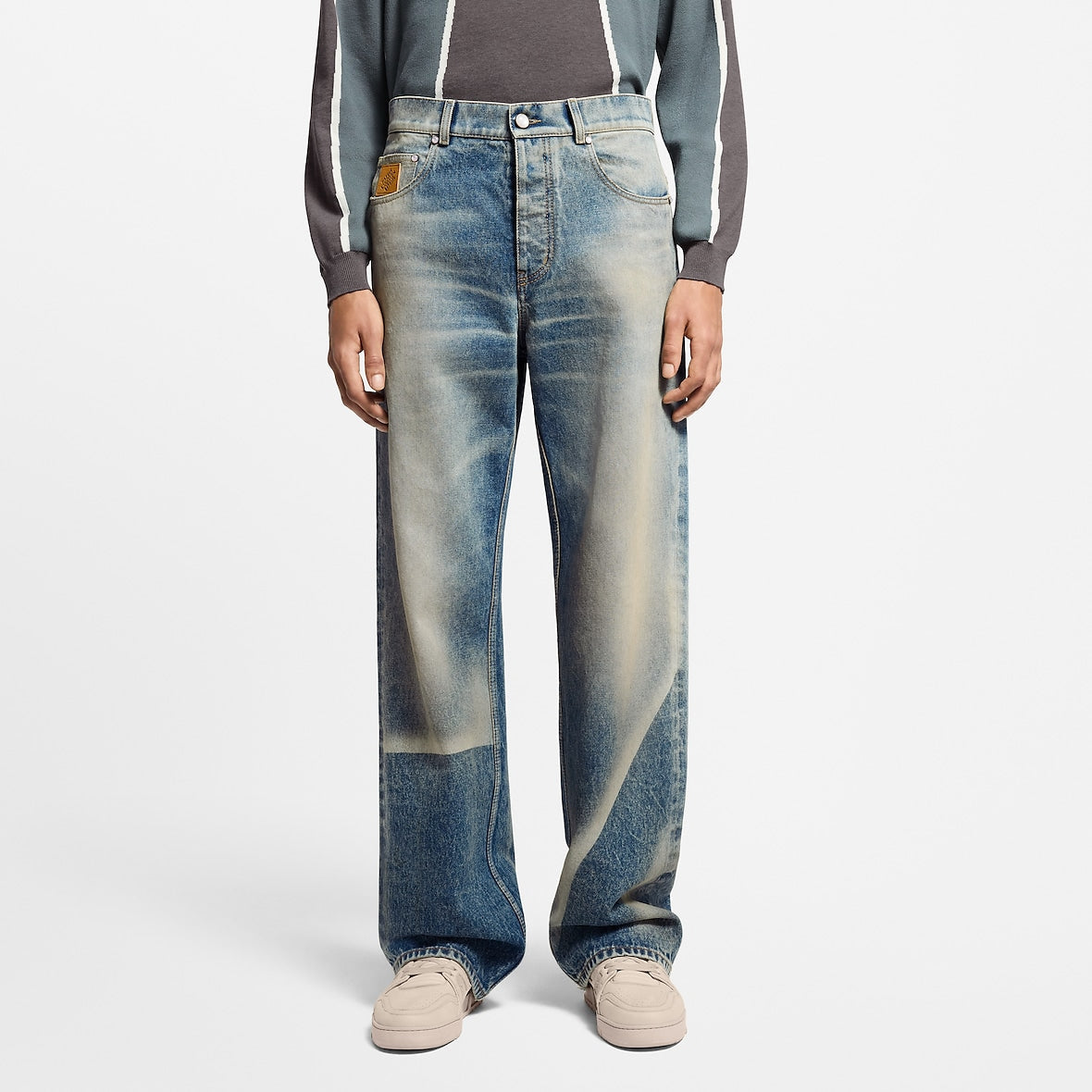 Pantalon Louis Vuitton Droit Effet Décoloré En Denim — vue 2