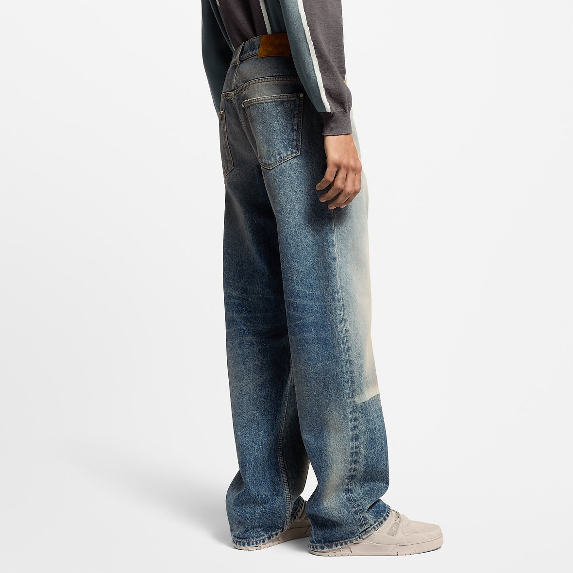 Pantalon Louis Vuitton Droit Effet Décoloré En Denim — vue 3