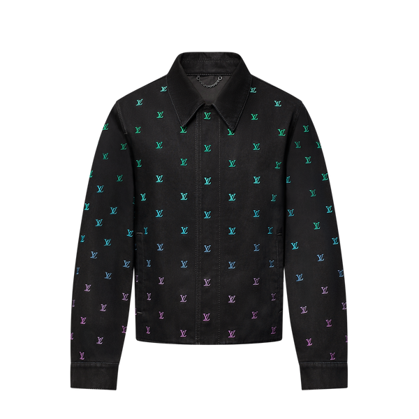 Blouson Louis Vuitton Sportswear Brodé Blason Gradient En Denim