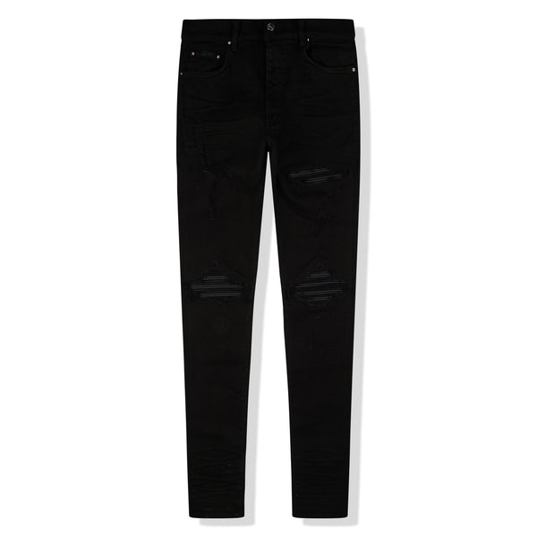 Jean Amiri MX1 Noir Leather Patch
