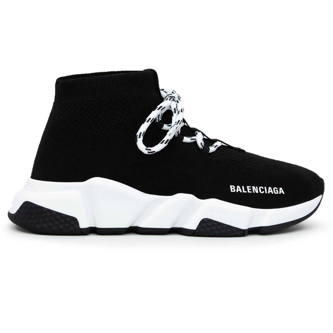 Baskets Balenciaga Speed Knit Lace Sock Noir Blanc (F)
