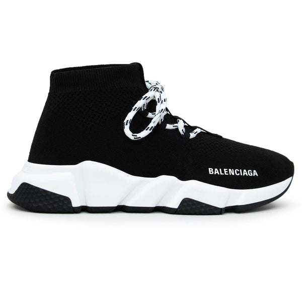 Baskets Balenciaga Speed Knit Lace Sock Noir Blanc (F)