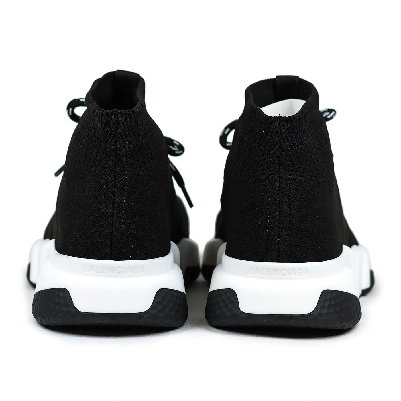 Baskets Balenciaga Speed Knit Lace Sock Noir Blanc — vue 4