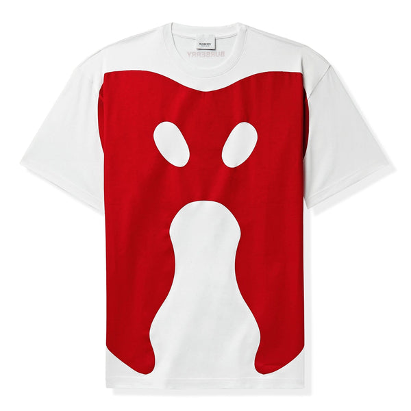 T-Shirt Burberry Abstract Print Blanc Rouge
