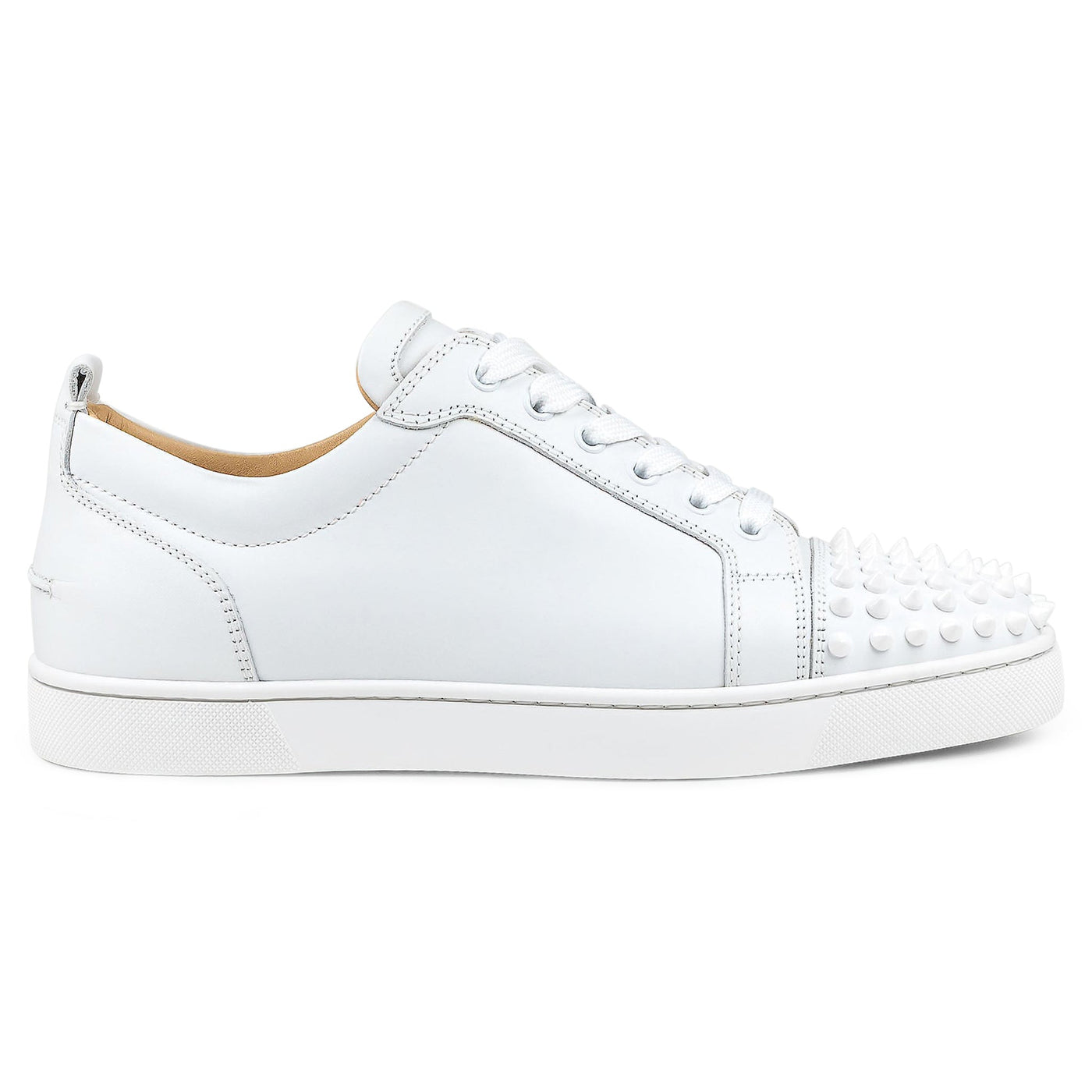 Baskets Christian Louboutin Louis Spikes Leather Blanc