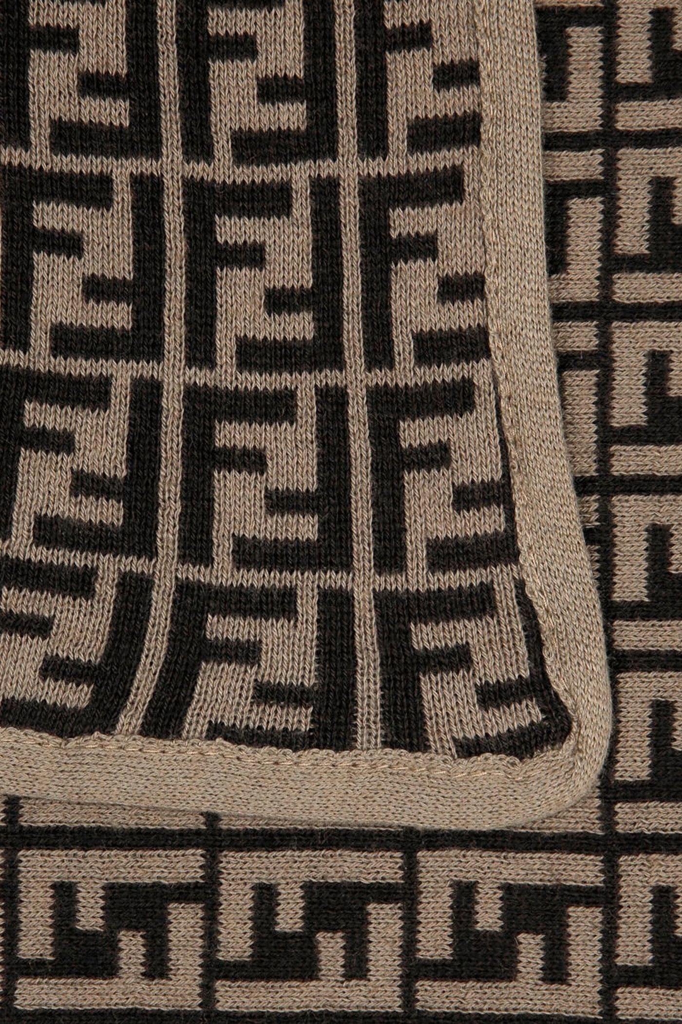 Plaid Fendi Cotton and Cashmere Marron — vue 4