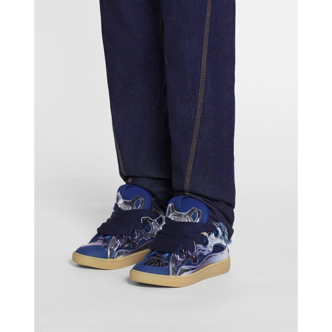 Baskets Lanvin Curb Bleuet Métallisé — vue 2