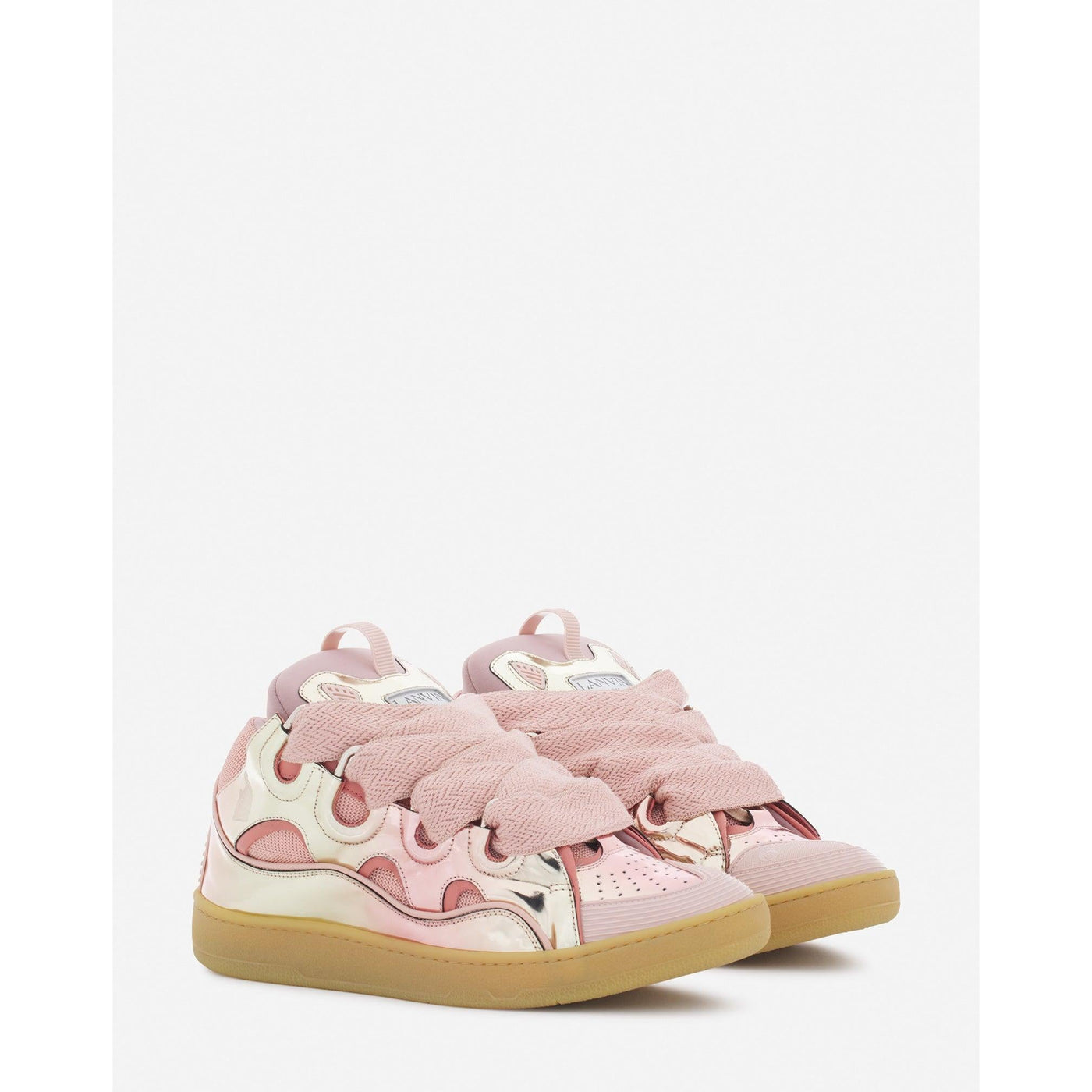 Baskets Lanvin Curb Rose Métallisé — vue 3