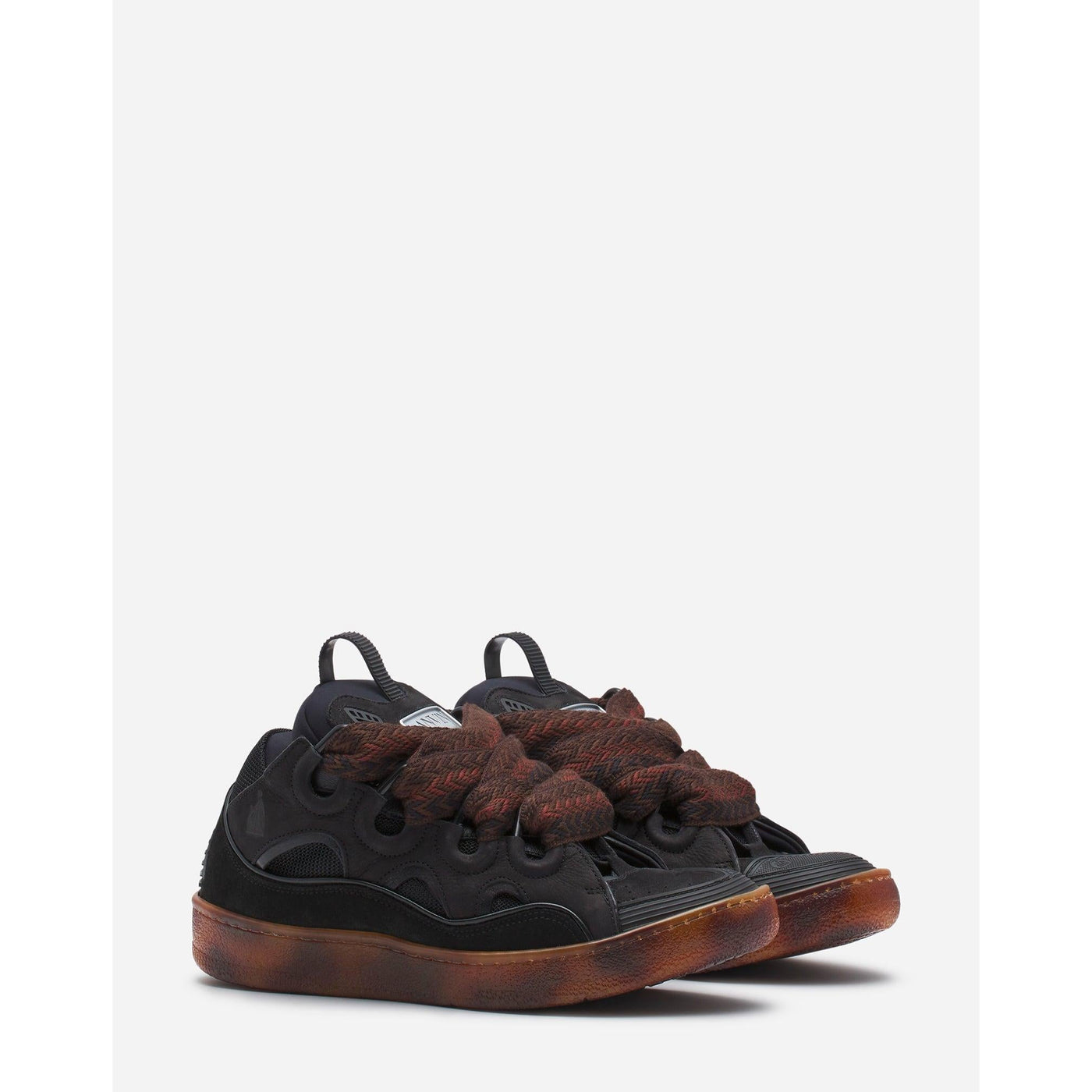 Baskets Lanvin Curb Noir et Marron — vue 2