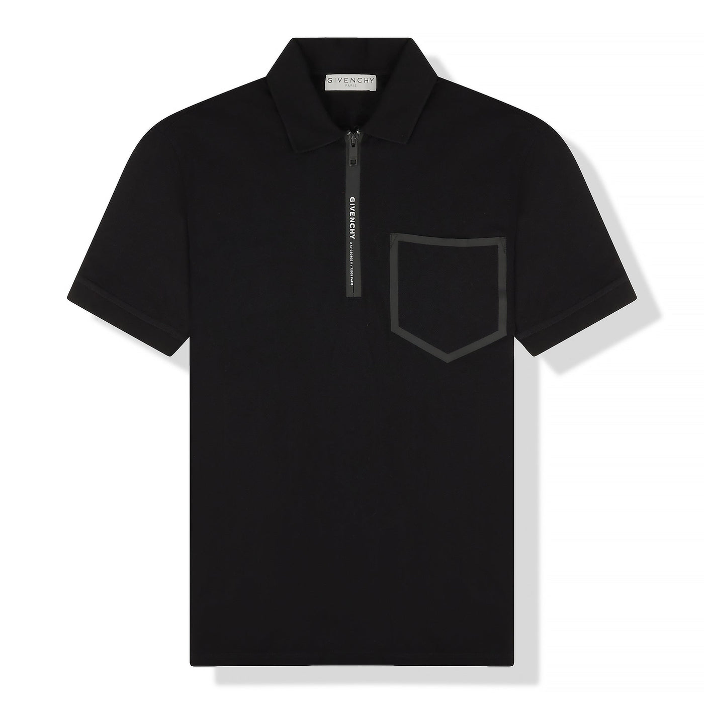 Polo Givenchy Paris Zip-up Noir Polo Shirt