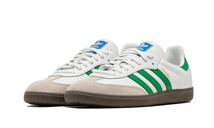 Baskets Adidas Samba OG Blanc Vert — vue 2