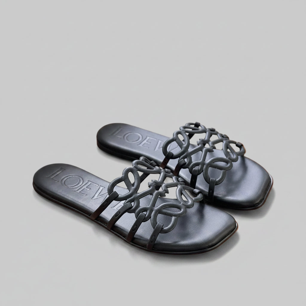 Sandales Loewe Petal Anagram Noir — vue 6