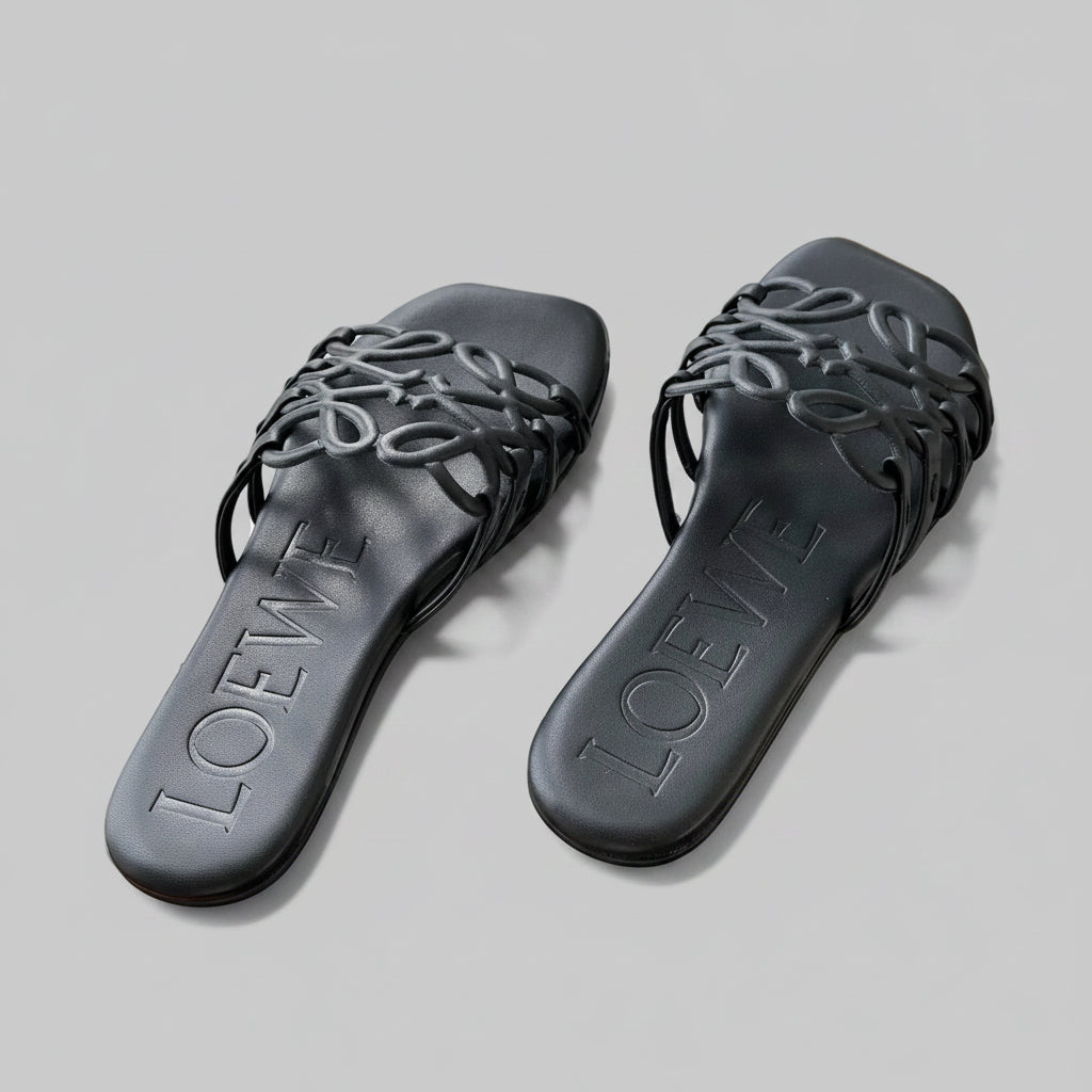Sandales Loewe Petal Anagram Noir — vue 4