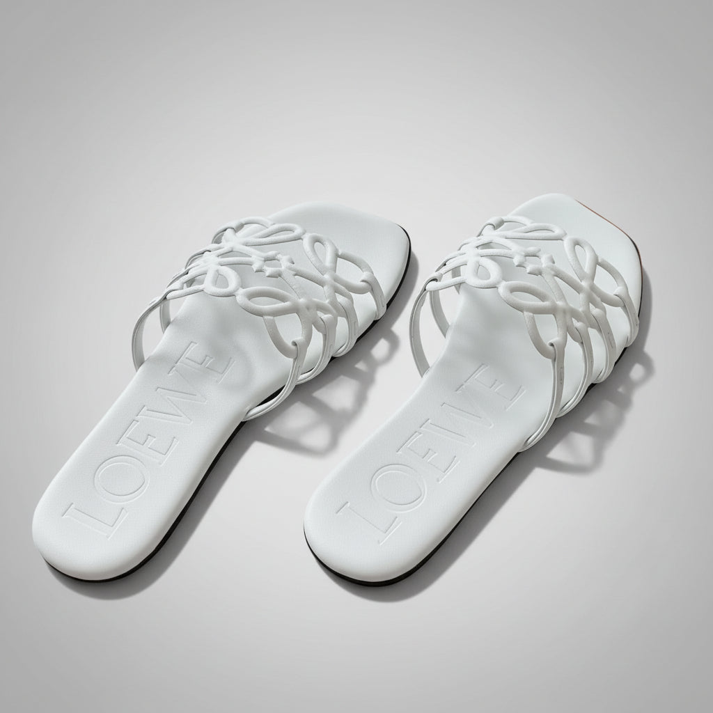 Sandales Loewe Petal Anagram Blanc — vue 4