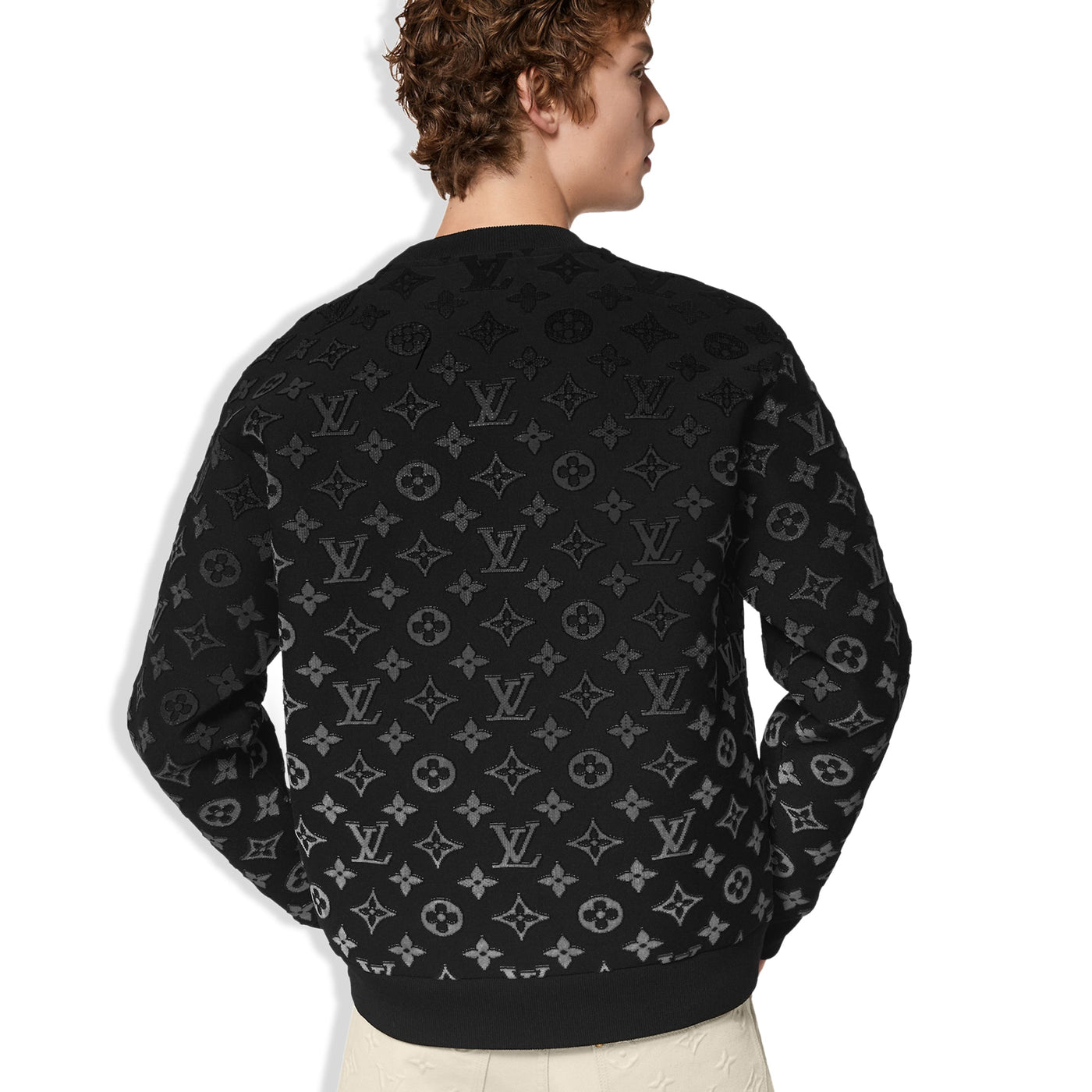 Sweat Louis Vuitton Monogram Gradient Fil Coupe Noir — vue 3