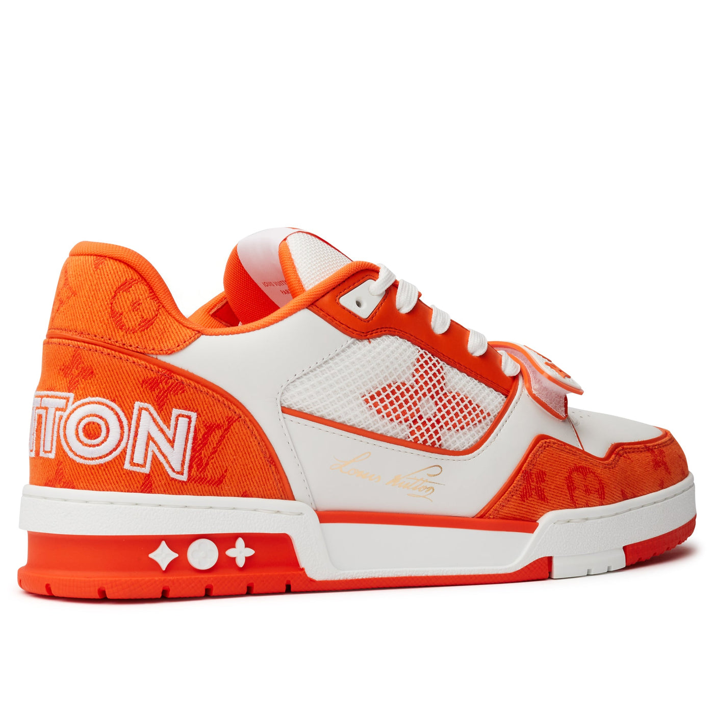 Baskets Louis Vuitton Monogram Orange Denim — vue 3
