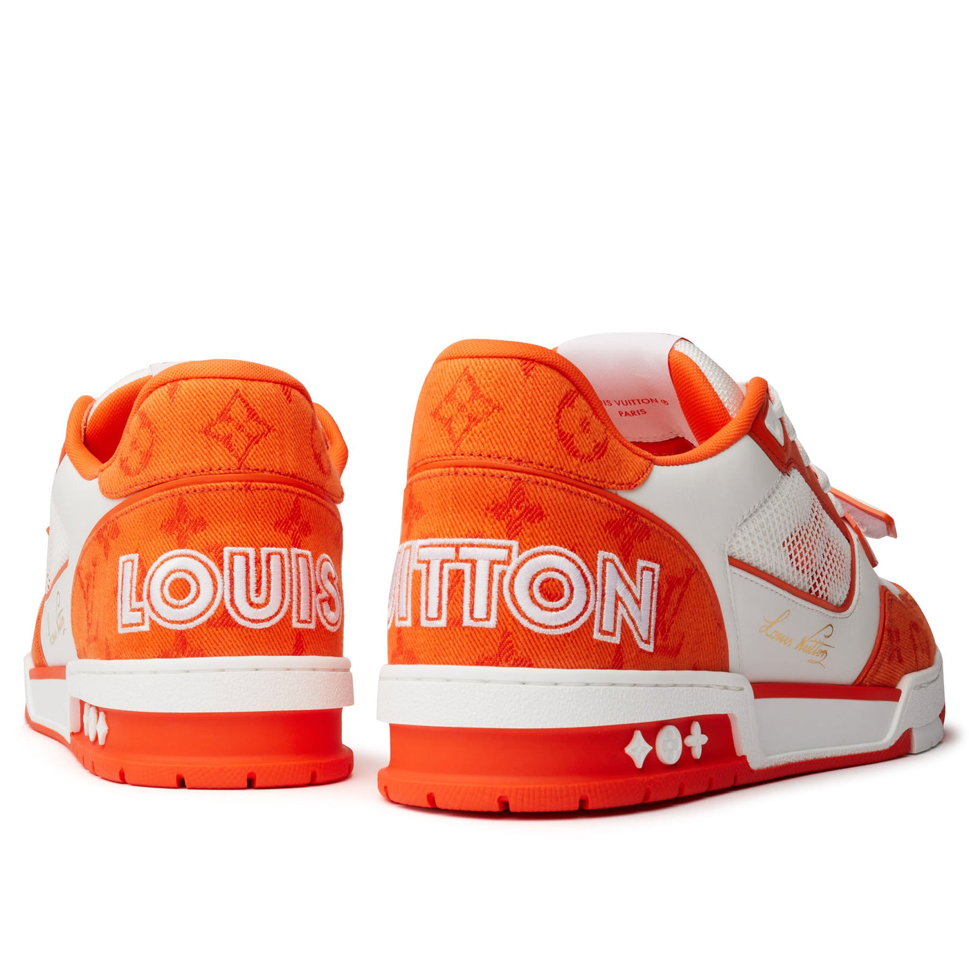 Baskets Louis Vuitton Monogram Orange Denim — vue 4