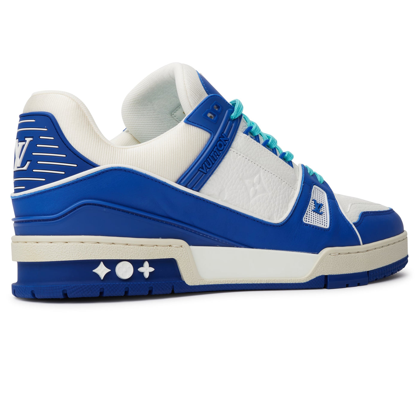 Baskets Louis Vuitton Trainer Blanc Bleu — vue 3