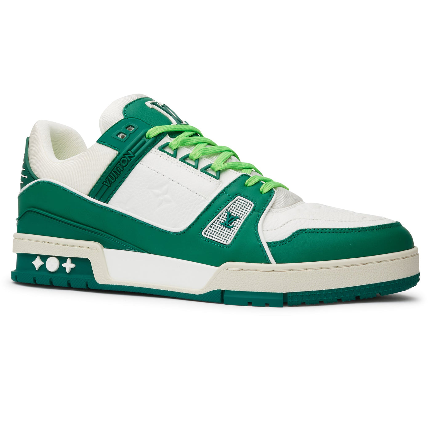 Baskets Louis Vuitton Trainer Blanc Vert — vue 2