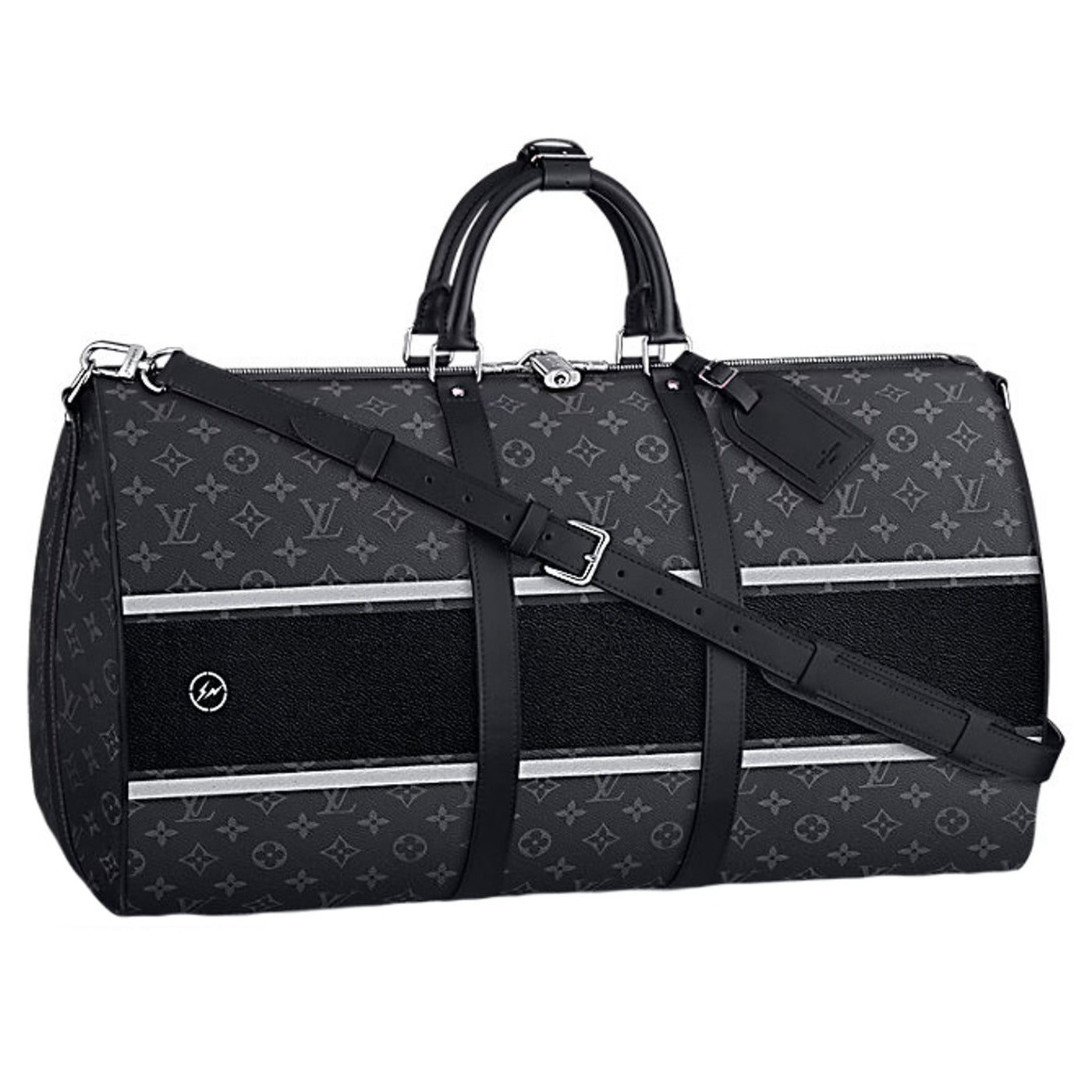 Sac Louis Vuitton × Fragment Keepall Bandouliere Monogram Eclipse 55