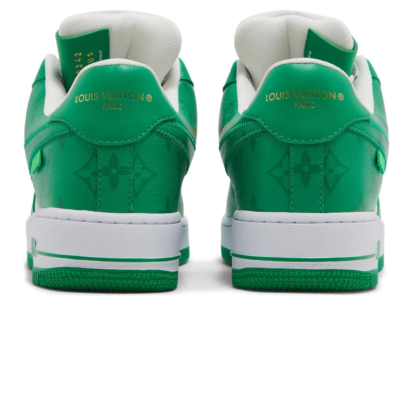 Baskets Louis Vuitton × Nike Louis Vuitton × Nike Air Force 1 Low Blanc Vert — vue 4