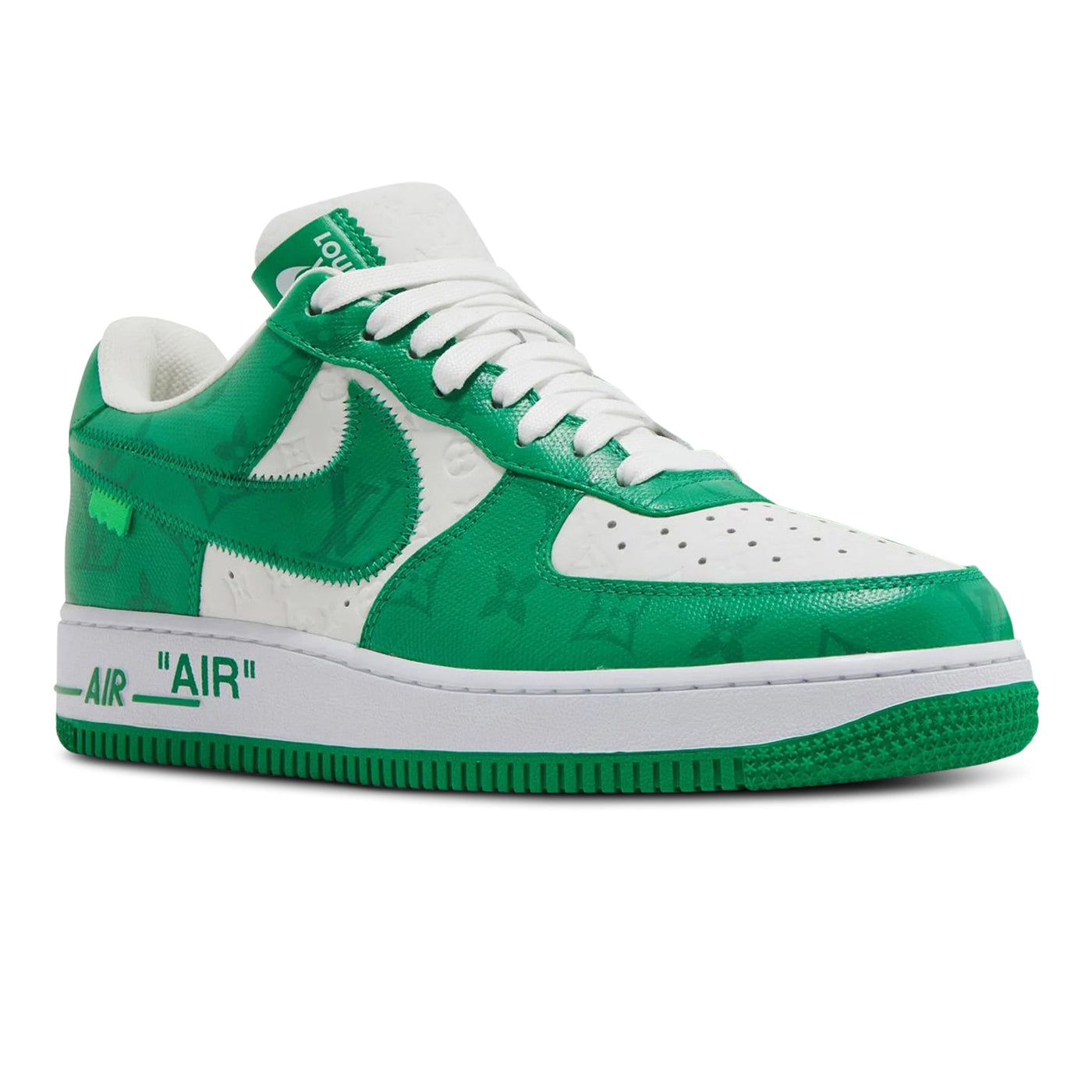 Baskets Louis Vuitton × Nike Louis Vuitton × Nike Air Force 1 Low Blanc Vert — vue 2