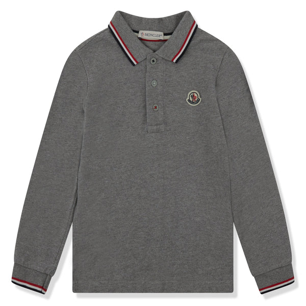 Polo Moncler Preloved - Pique Cotton L/S Gris Polo Shirt