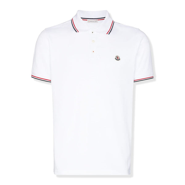 Polo Moncler Logo Patch Blanc Polo Shirt