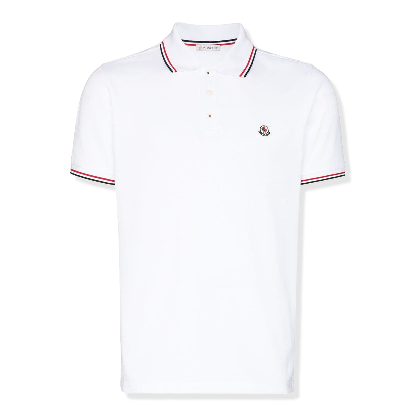 Polo Moncler Logo Patch Blanc Polo Shirt