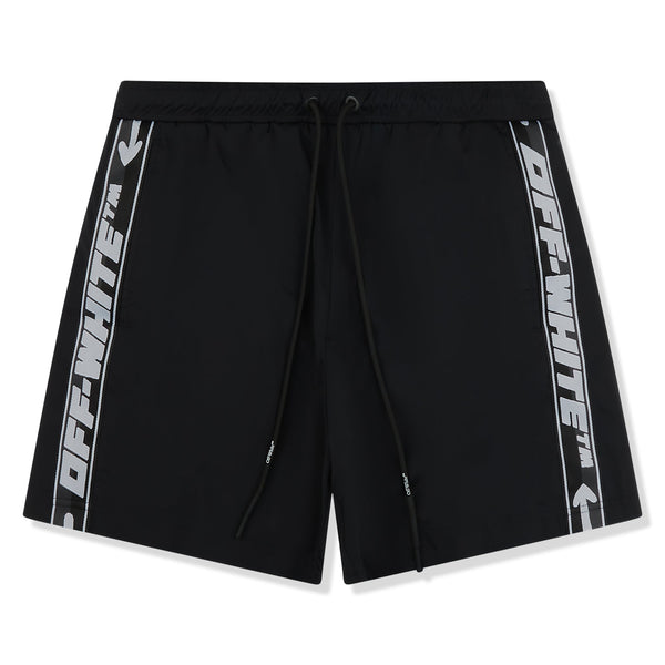 Short Off-White Nylon Tape Noir Swim