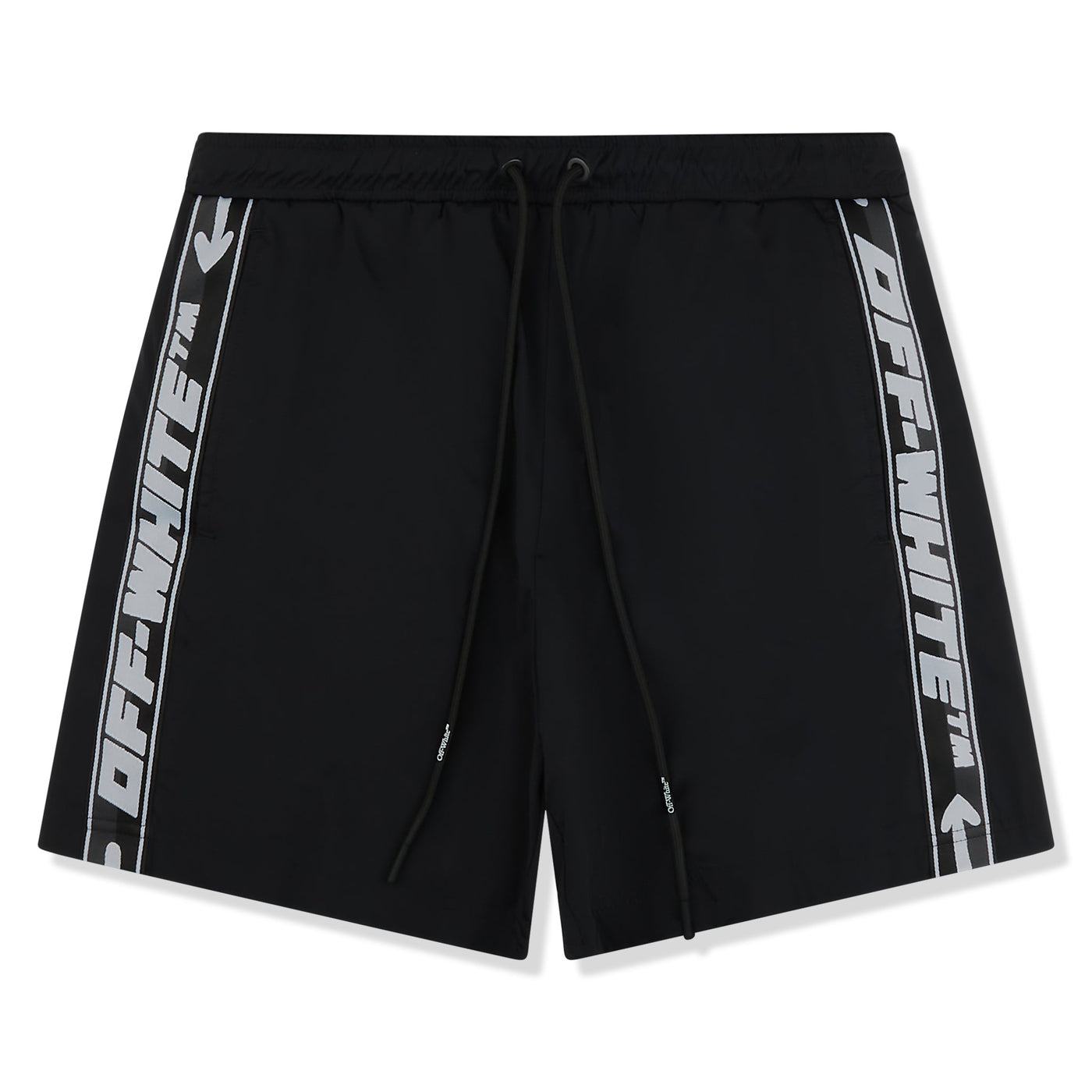 Short Off-White Nylon Tape Noir Swim