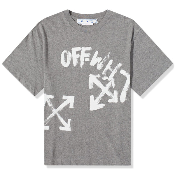 T-Shirt Off-White Paint Script Oversized Skate Gris T Shirt
