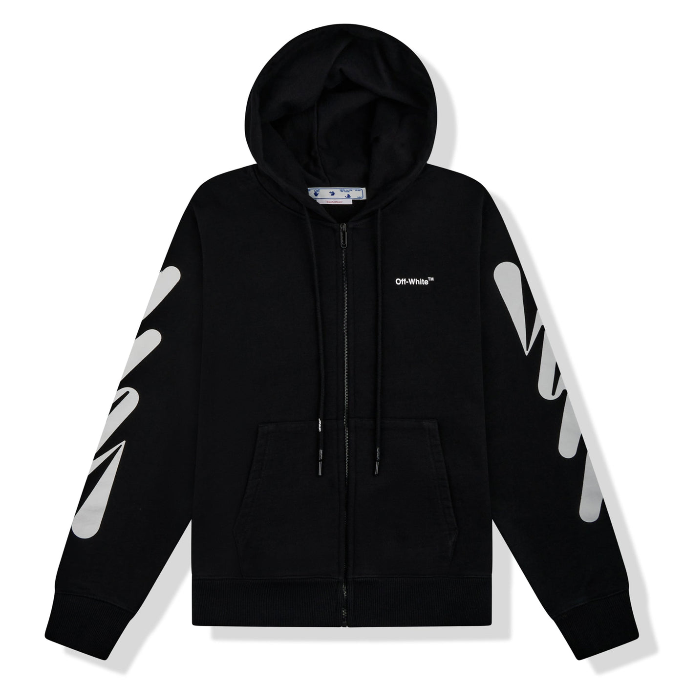 Hoodie Off-White Wave Diagonal Zip-up Noir