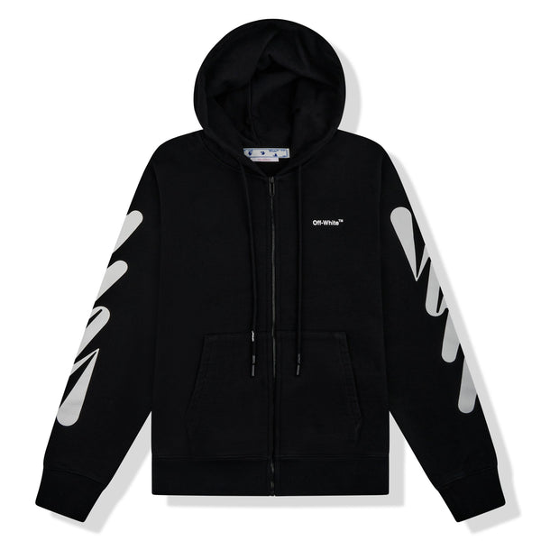 Hoodie Off-White Wave Diagonal Zip-up Noir