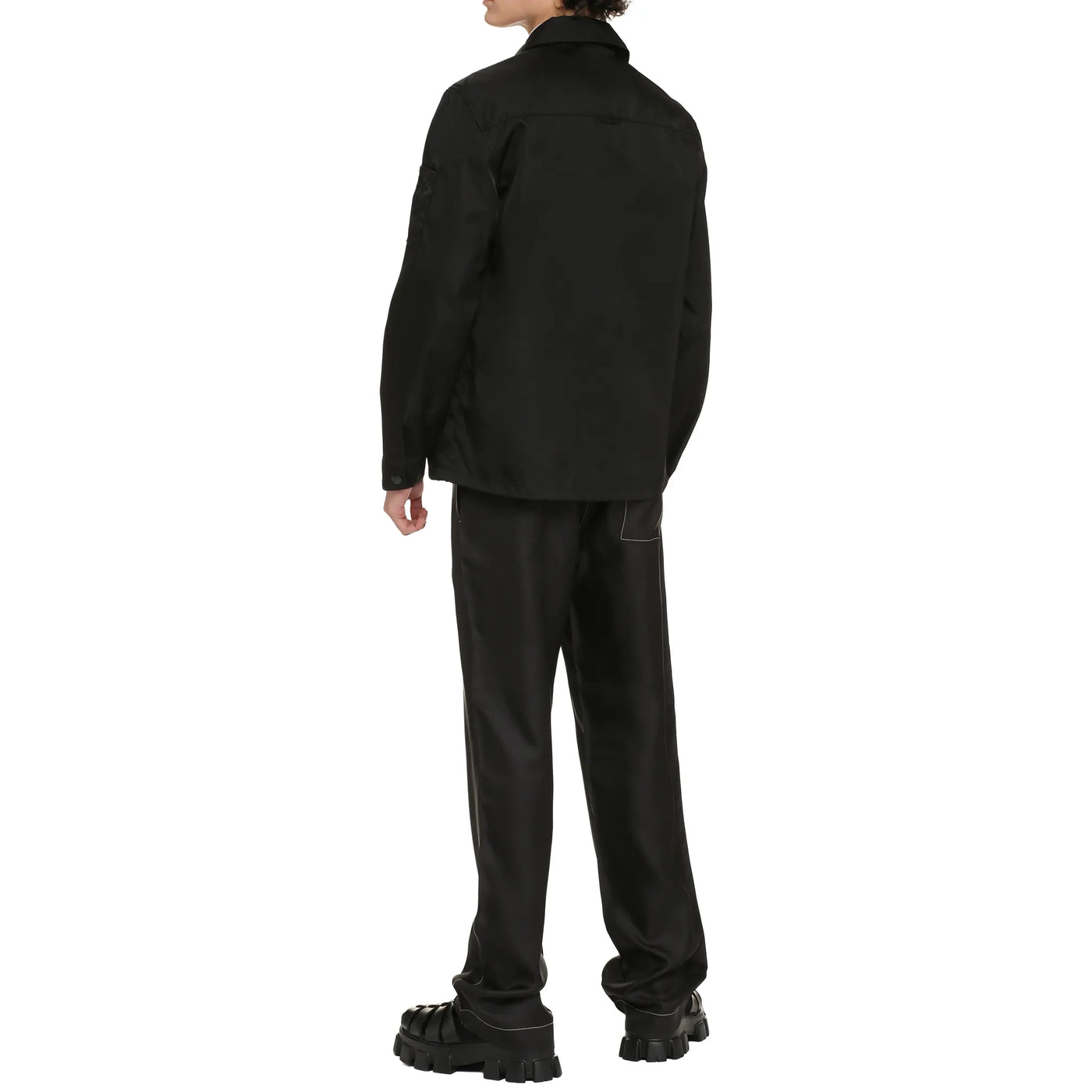 Veste Prada Re Nylone Classic Collar Noir — vue 4