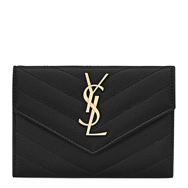 Portefeuille Saint Laurent Cassandre Matelasse Small Noir Envelope