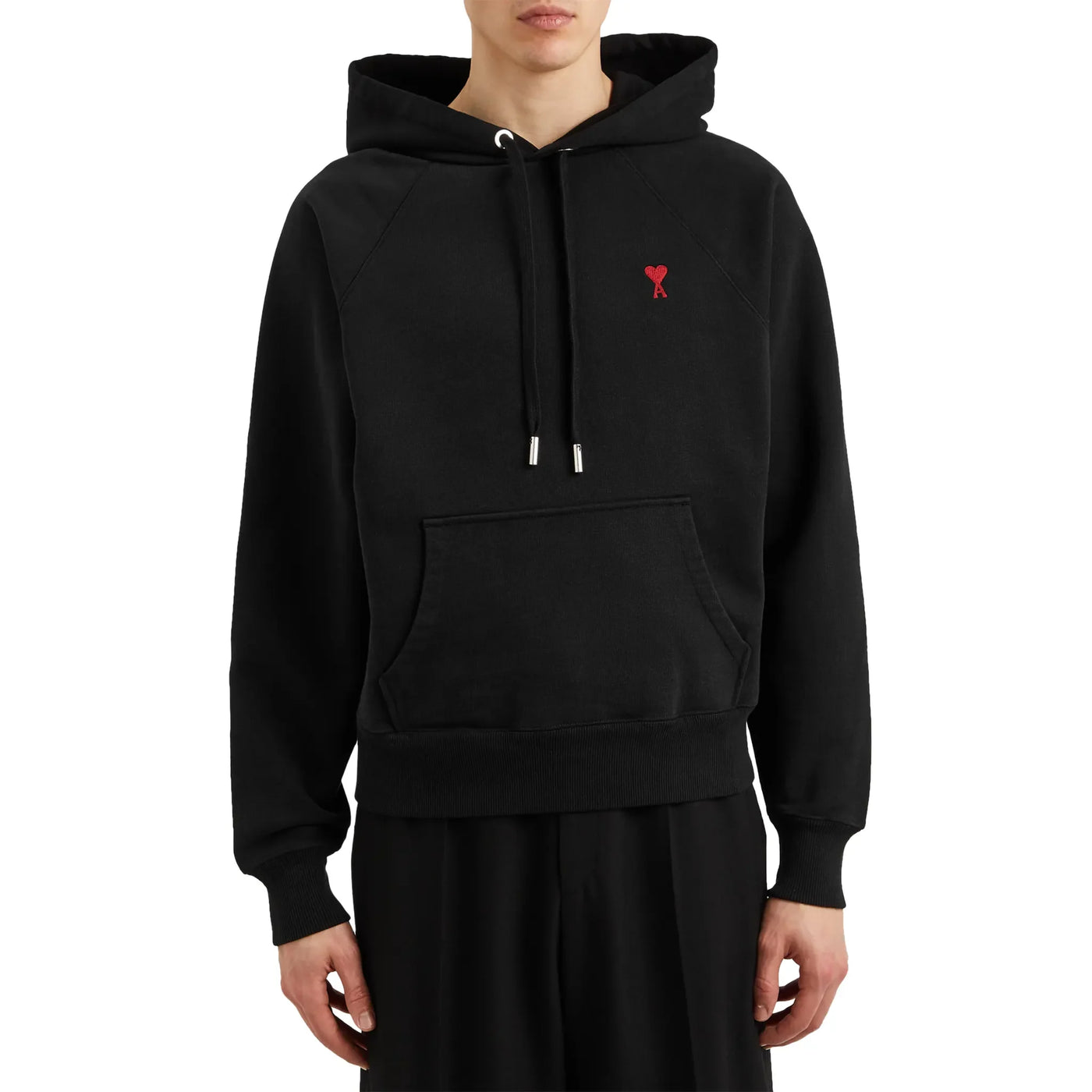 Hoodie Ami Paris AMI de Coeur Logo Cotton Noir — vue 3