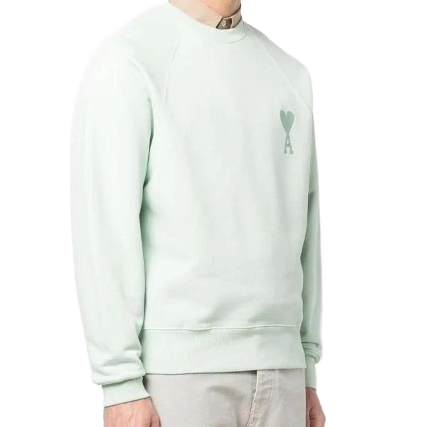 Sweat Ami Paris AMI de Coeur Tonal Aqua Vert — vue 3