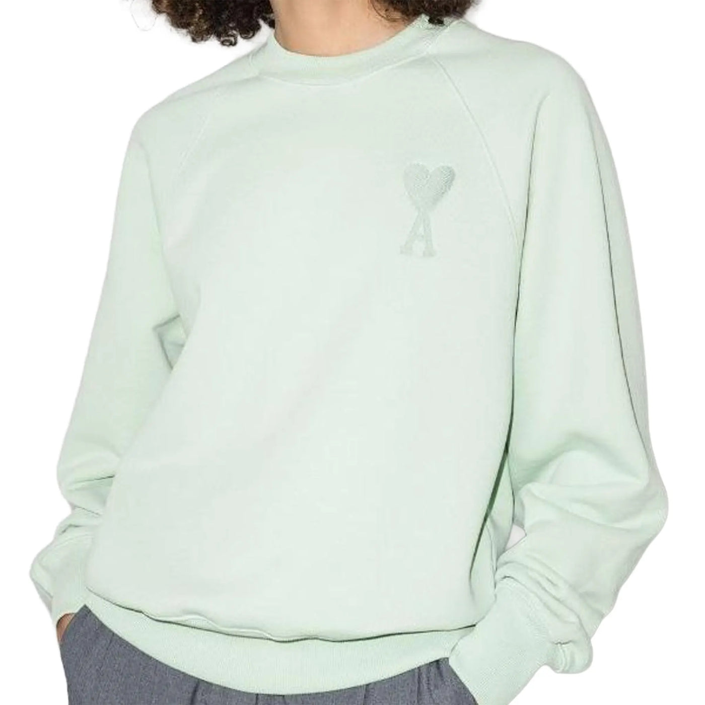 Sweat Ami Paris AMI de Coeur Tonal Aqua Vert — vue 6